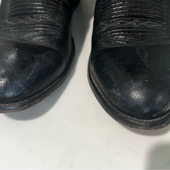 Men’s J. Chisholm Black Western Cowboy Boots Size 10.5B - Picture 4 of 8